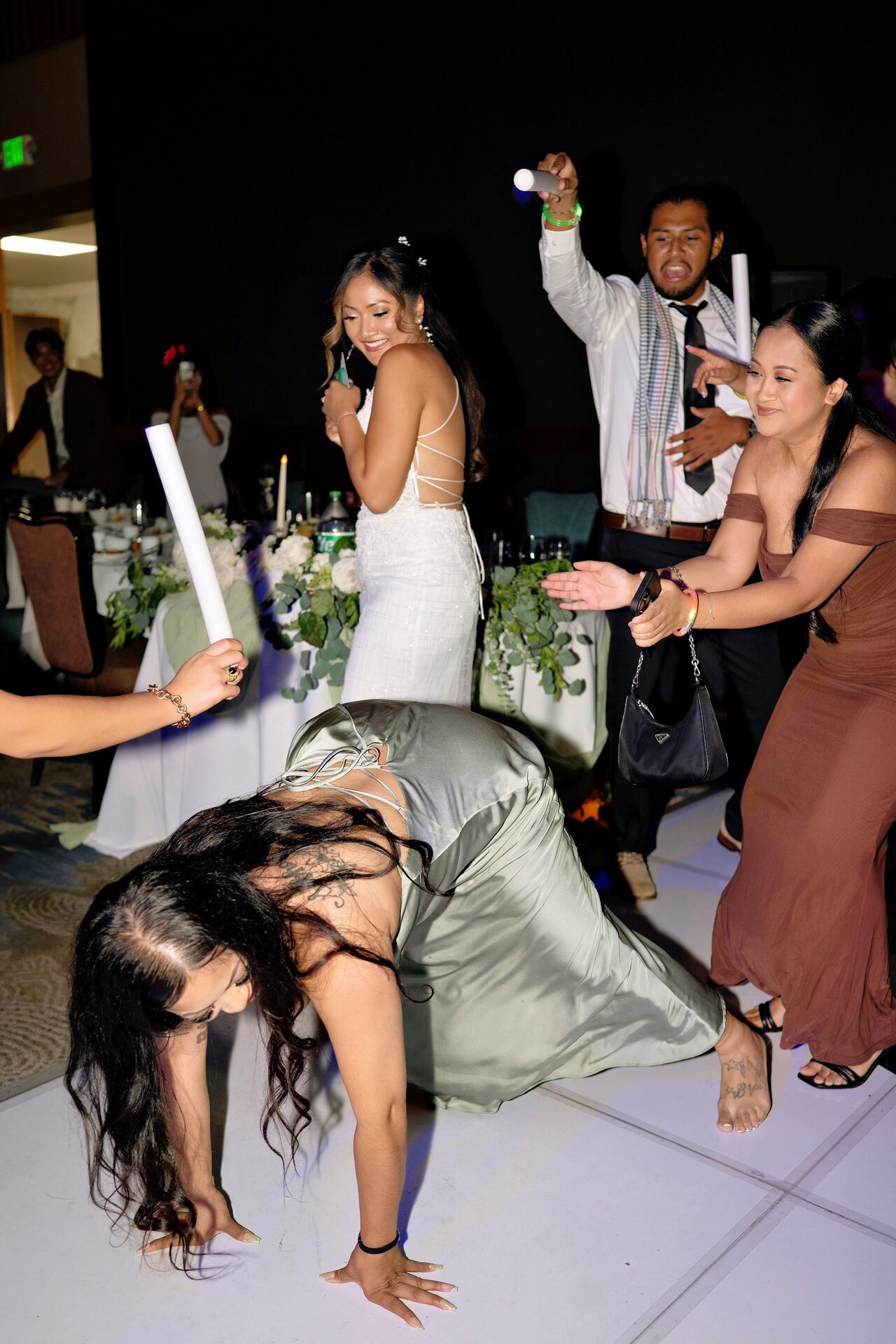 Bridesmaids dancing at a Bay Area wedding reception